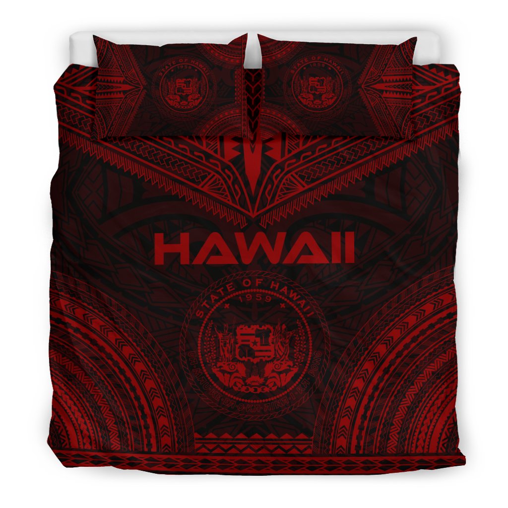 Hawaii Polynesian Chief Duvet Cover Set - Red Version - Polynesian Pride