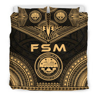 Federated States Of Micronesia Polynesian Chief Duvet Cover Set - Gold Version - Polynesian Pride