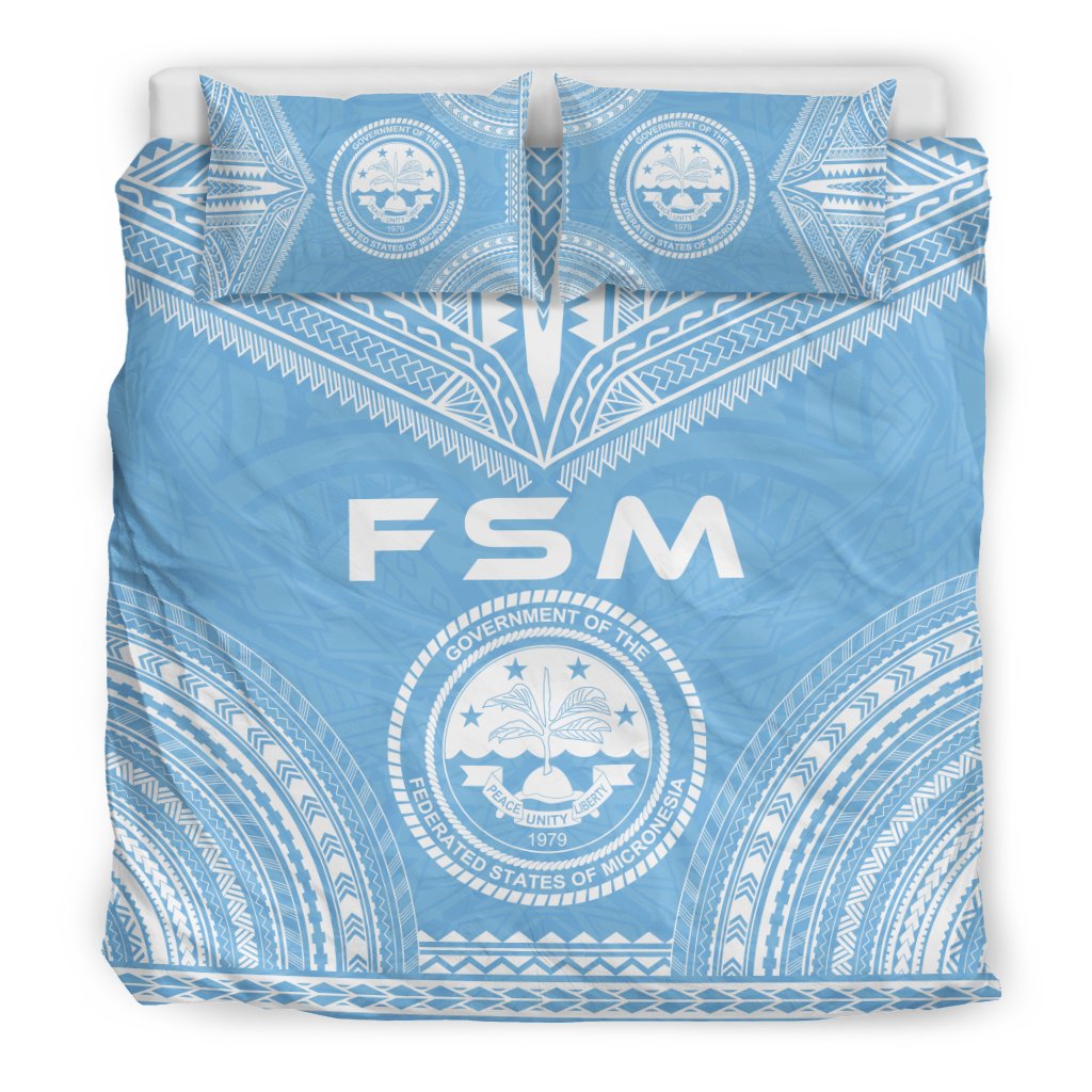Federated States Of Micronesia Flag Polynesian Chief Duvet Cover Set - Polynesian Pride