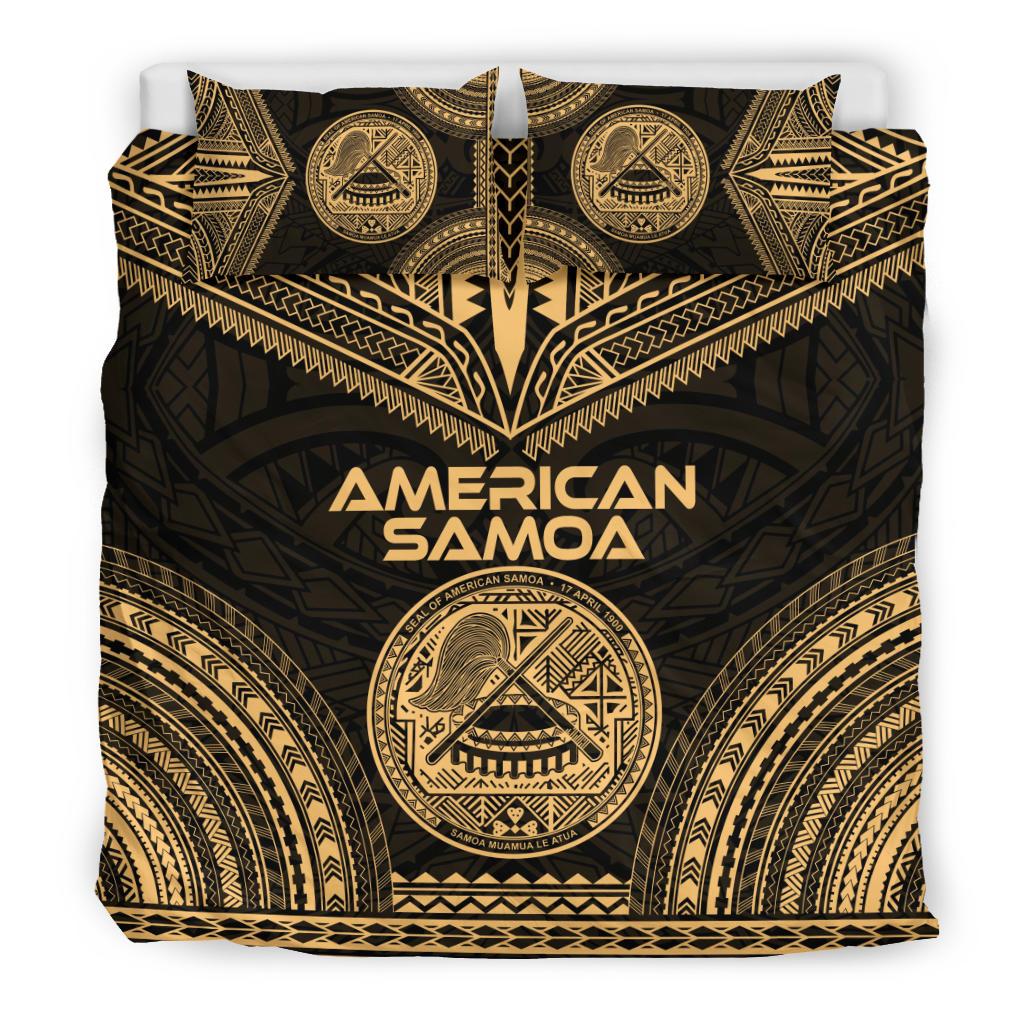 American Samoa Polynesian Chief Duvet Cover Set - Gold Version - Polynesian Pride