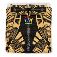 Cook Islands Duvet Cover Set - Polynesian Tattoo Gold - Polynesian Pride