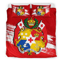 Tonga Duvet Cover Set - Tonga Coat Of Arms Premium Black - Polynesian Pride