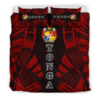 Tonga Duvet Cover Set - Polynesian Tattoo Red - Polynesian Pride