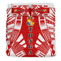Tonga Duvet Cover Set - Polynesian Tattoo Flag Black - Polynesian Pride