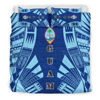 Guam Duvet Cover Set - Polynesian Tattoo Flag Black - Polynesian Pride