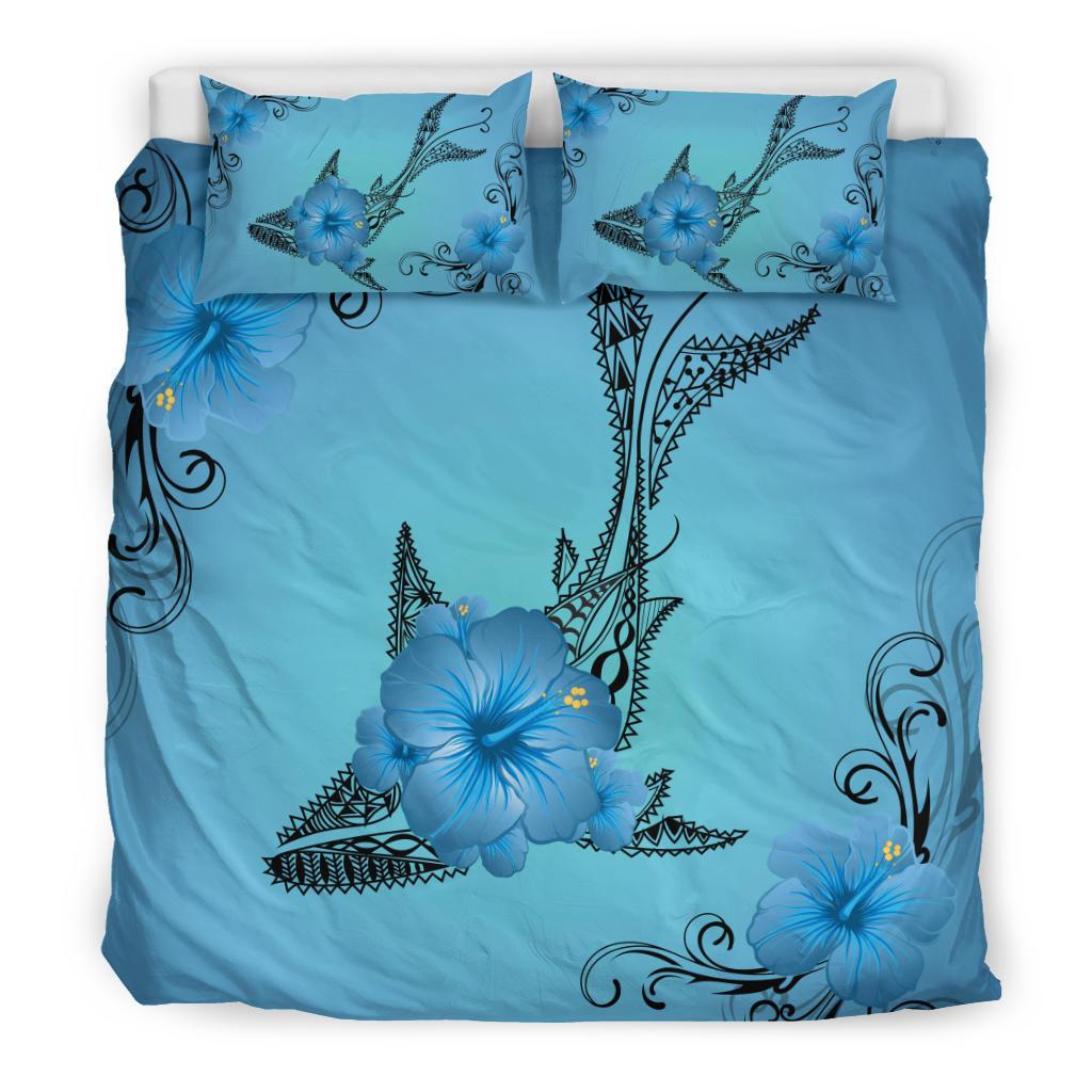 Hawaiian Whale Hibiscus Polynesian Bedding Set - Polynesian Pride