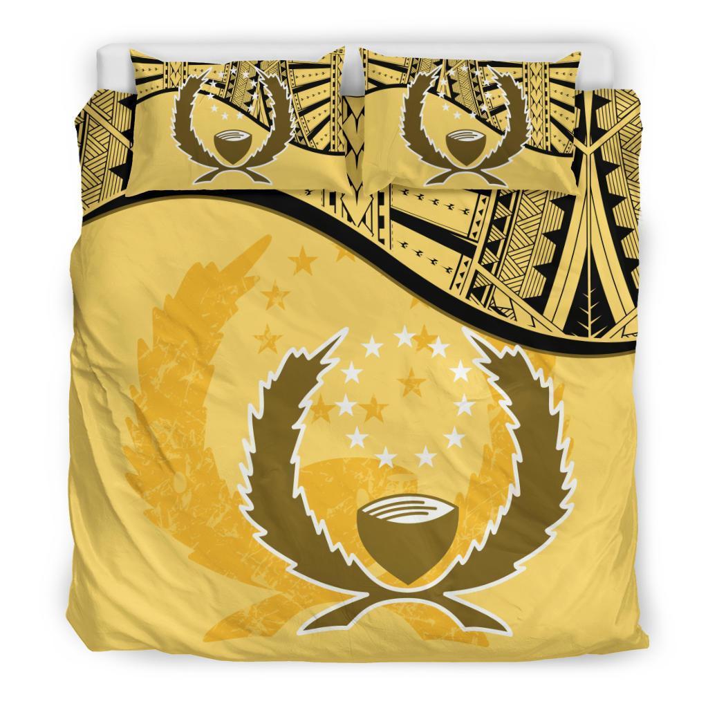 Pohnpei Duvet Cover Set - Pohnpei Flag Yellow Yellow - Polynesian Pride