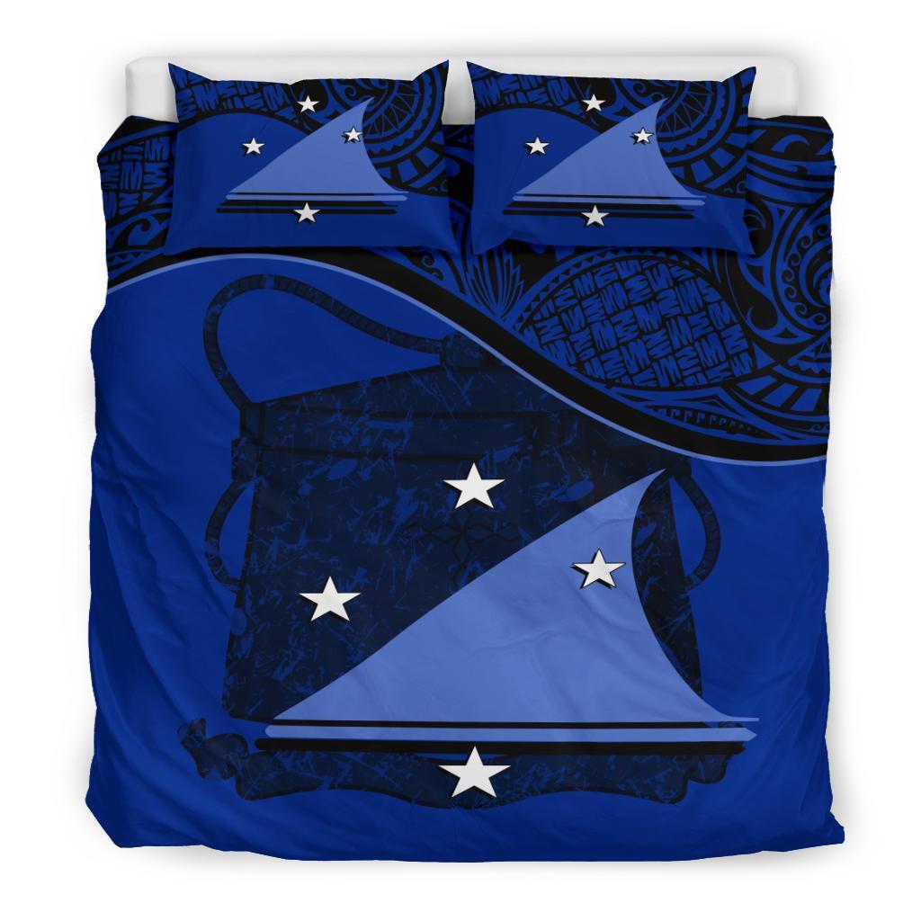 Polynesian Duvet Cover Set - Tokelau Bedding Set Dark Blue Black - Polynesian Pride