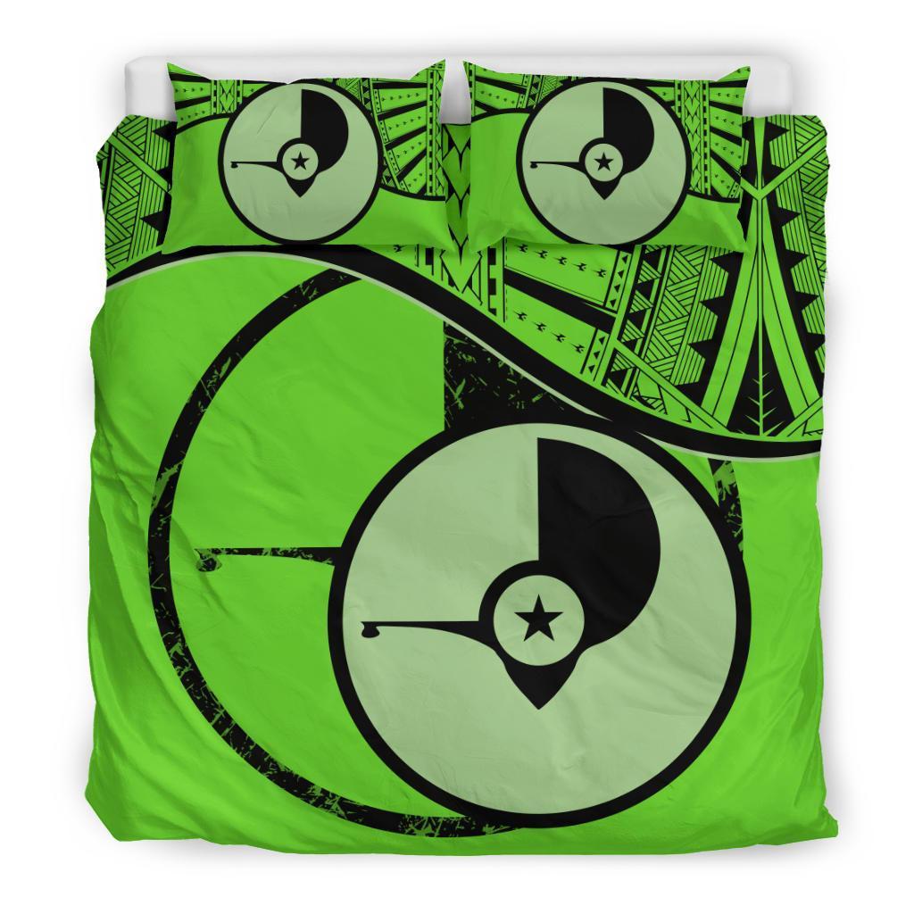 Yap Duvet Cover Set - Yap Flag Tattoo Green Green - Polynesian Pride