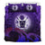 Cook Islands Bedding Set - Wave And Hibiscus Purple - Polynesian Pride
