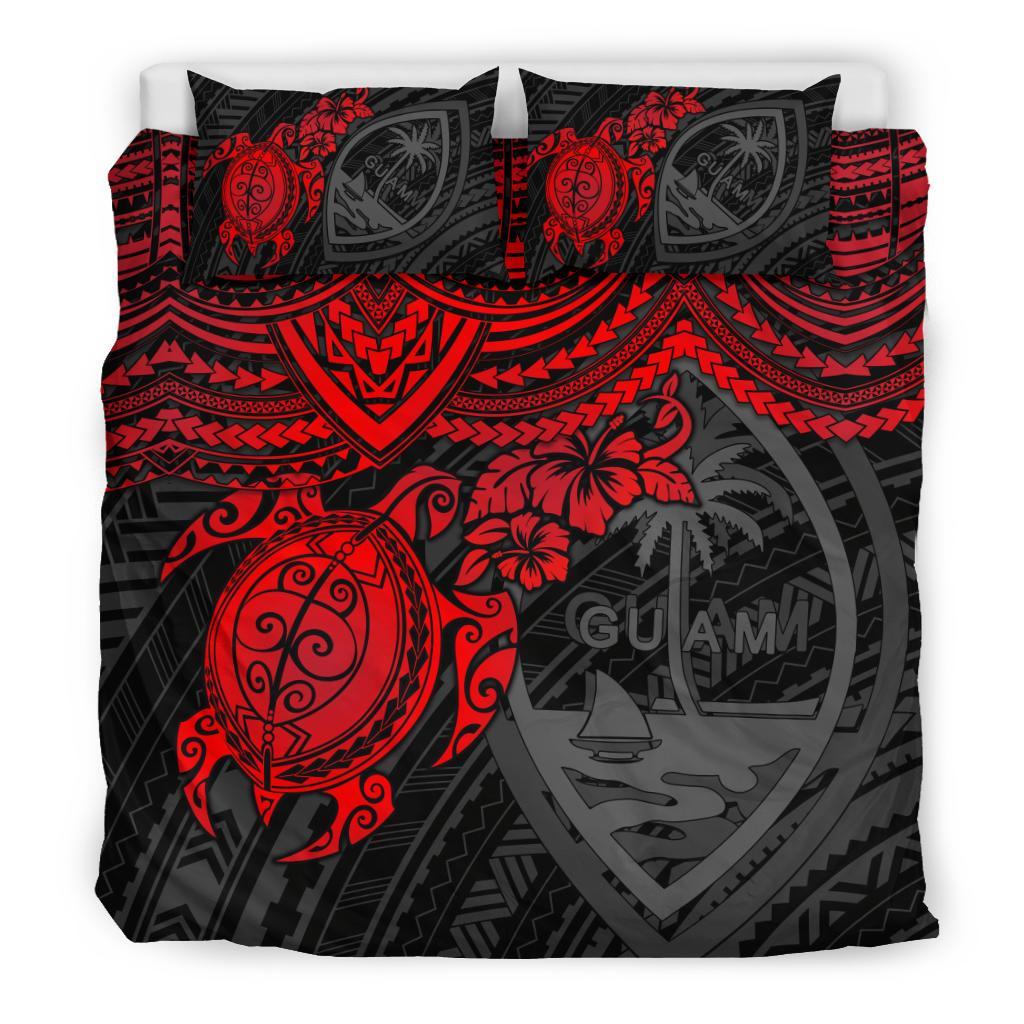 Guam Polynesian Duvet Cover Set - Red Turtle - Polynesian Pride