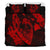 Hawaiian Fish Hook Hibiscus Banzai Surfing Polynesian Bedding Set Red - Polynesian Pride