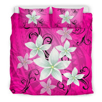 Hawaiian Plumeria Polynesian Bedding Set - Pink - Polynesian Pride