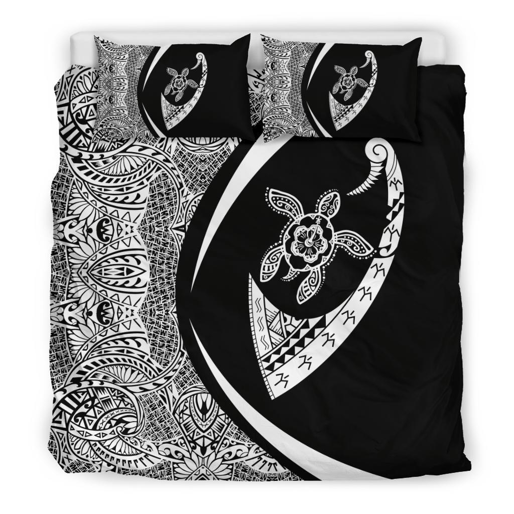 Hawaiian Turtle Fish Hook Hibiscus Polynesian Bedding Set - Circle Style - Polynesian Pride