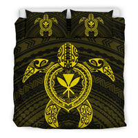 Hawaiian Turtle Kanaka Polynesian Bedding Set - Yellow - Polynesian Pride