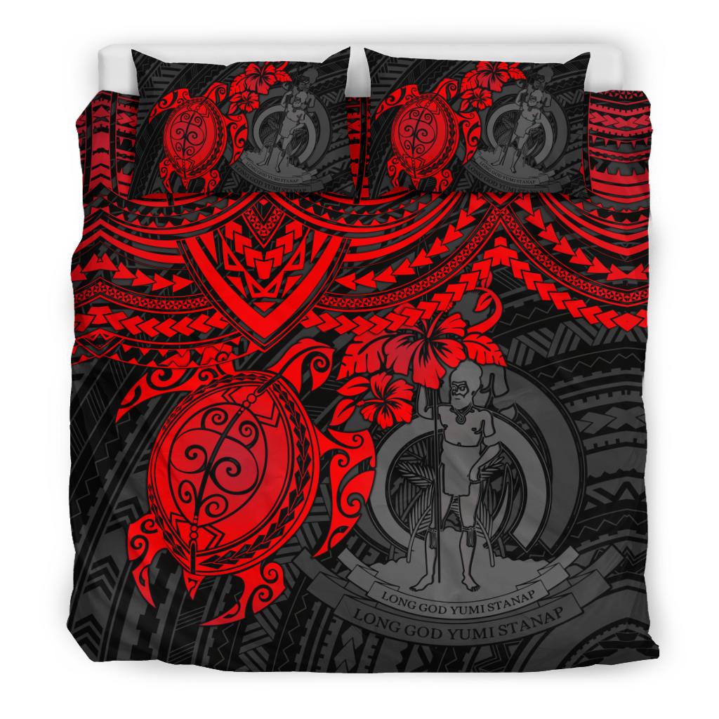 Vanuatu Polynesian Duvet Cover Set - Red Turtle - Polynesian Pride