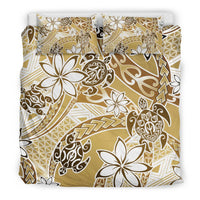 Polynesian Duvet Cover Set - Turtle Duvet Cover Set Gold - Polynesian Pride
