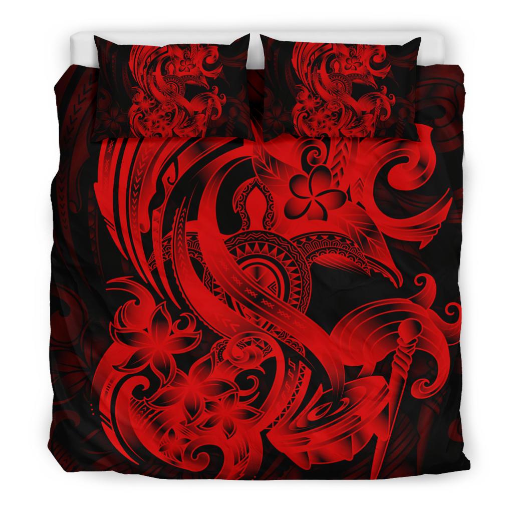 Polynesian Bedding Set - American Samoa Duvet Cover Set Red Turtle - Polynesian Pride