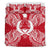 Polynesian Bedding Set - Pohnpei Duvet Cover Set Map Red White - Polynesian Pride