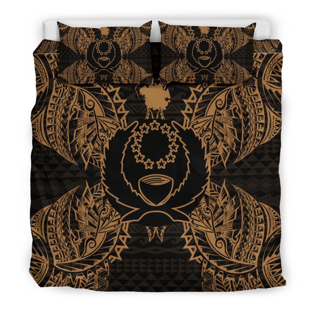 Polynesian Bedding Set - Pohnpei Duvet Cover Set Map Gold - Polynesian Pride