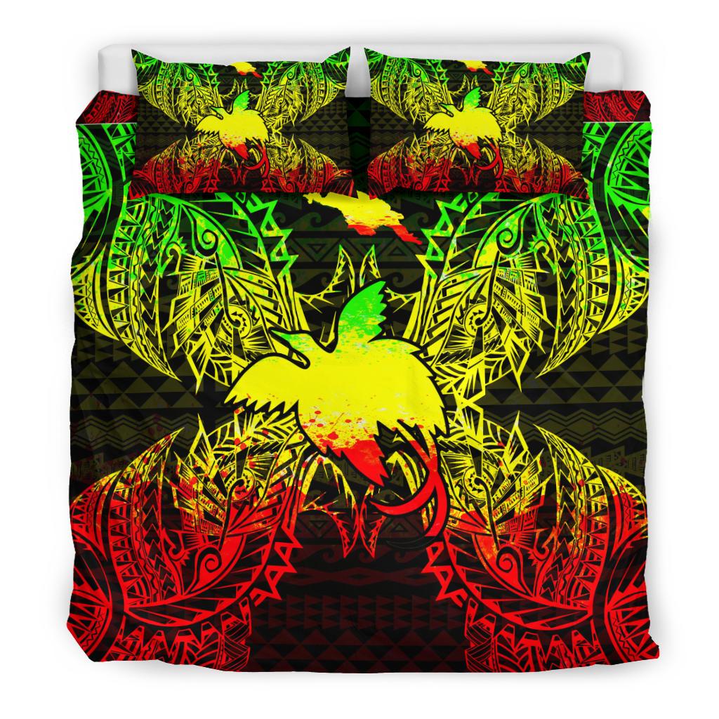 Polynesian Bedding Set - Papua New Giunea Duvet Cover Set Map Reggae - Polynesian Pride
