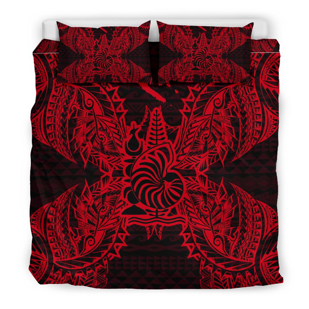 Polynesian Bedding Set - New Caledonia Duvet Cover Set Map Red - Polynesian Pride
