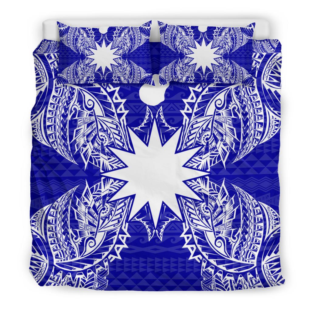 Polynesian Bedding Set - Nauru Duvet Cover Set Map Blue - Polynesian Pride