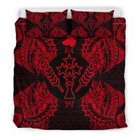Polynesian Bedding Set - Kosrae Duvet Cover Set Map Red - Polynesian Pride