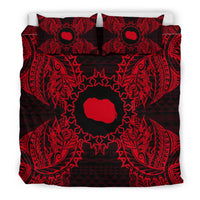 Polynesian Bedding Set - Cook Islands Duvet Cover Set Map Red - Polynesian Pride