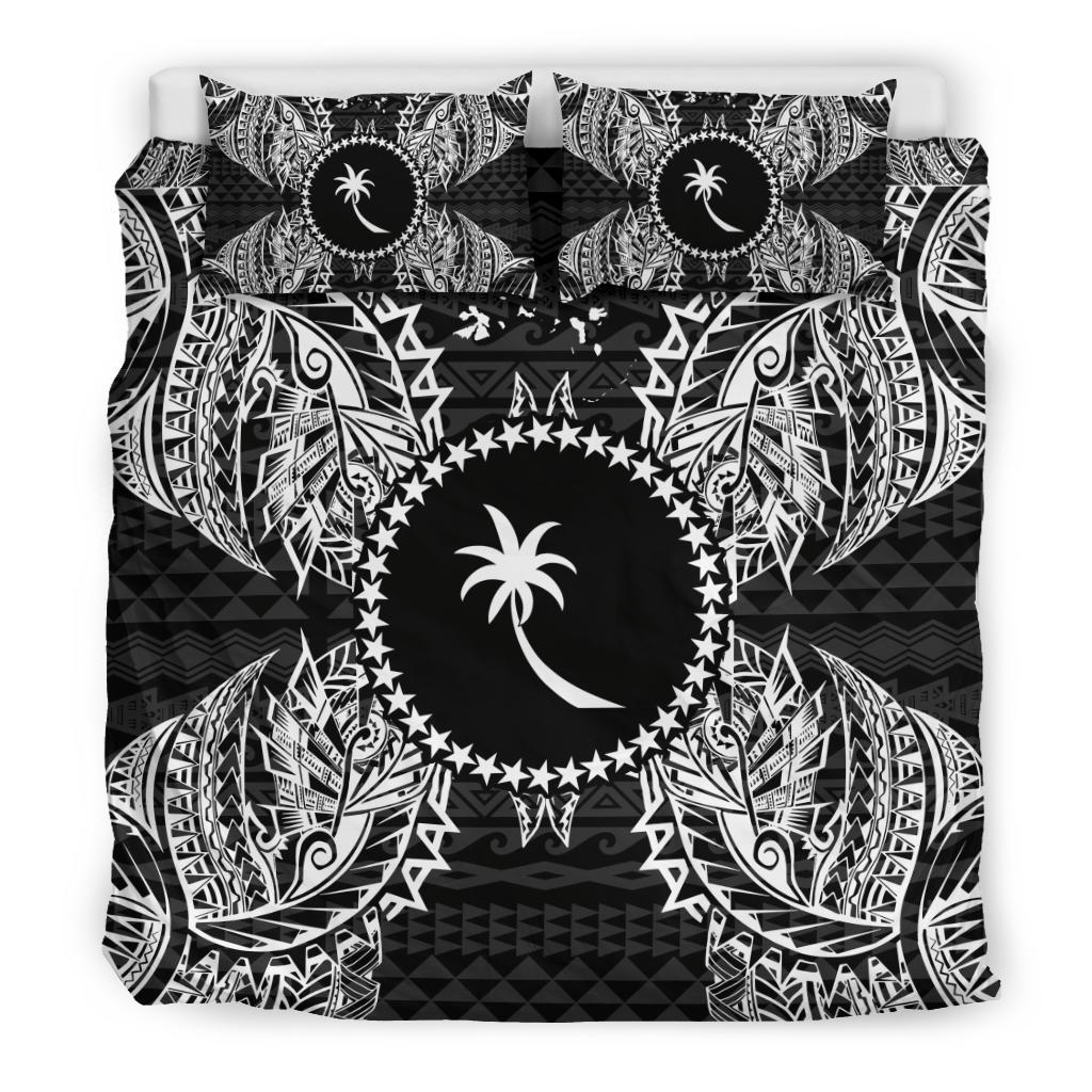 Polynesian Bedding Set - Chuuk Duvet Cover Set Map Black - Polynesian Pride