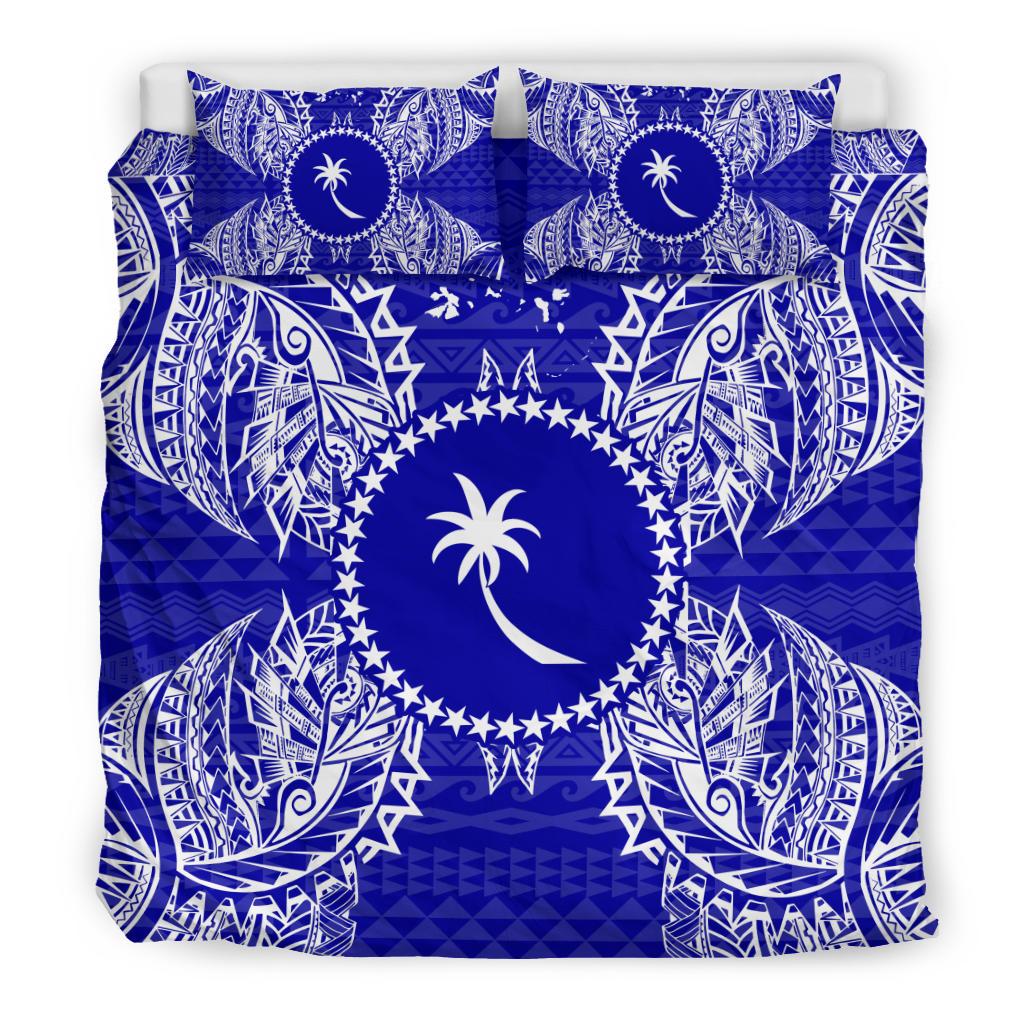 Polynesian Bedding Set - Chuuk Duvet Cover Set Map Blue - Polynesian Pride