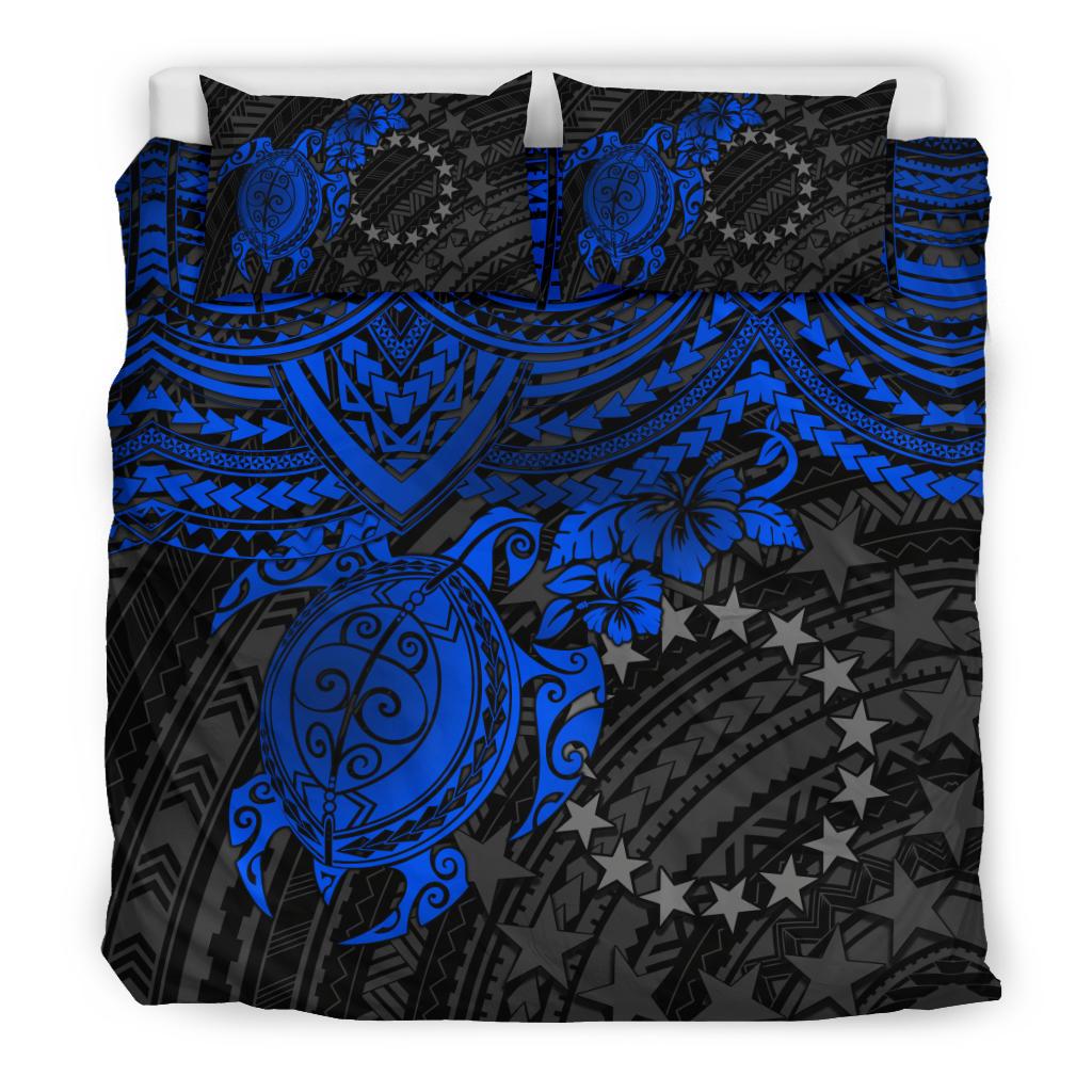 Polynesian Bedding Set - Cook Islands Duvet Cover Set - Blue Turtle - Polynesian Pride