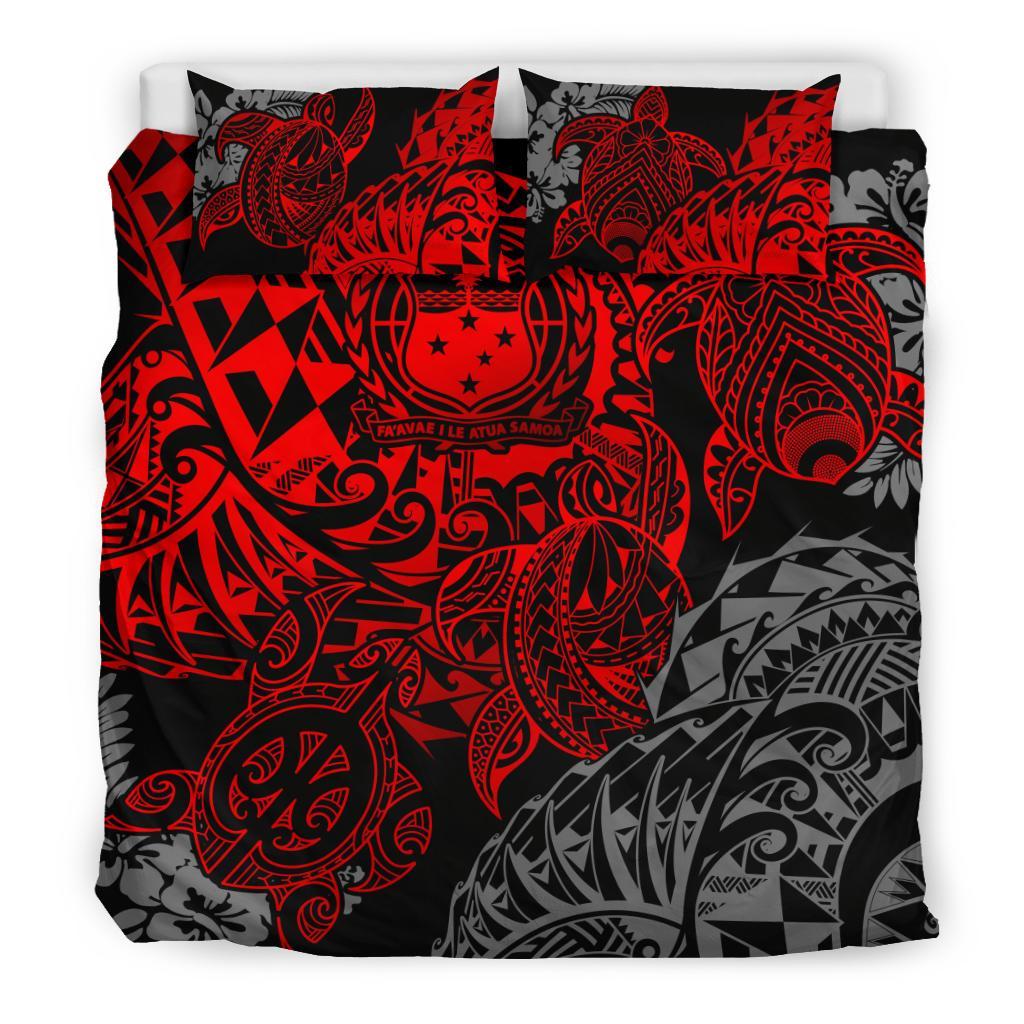 Polynesian Duvet Cover - Samoa Bedding Set - Red Turtle Flowing - Polynesian Pride
