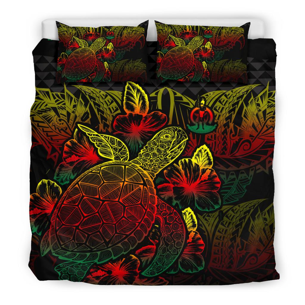 Polynesian Bedding Set - Vanuatu Duvet Cover Set Reggae Color Reggae - Polynesian Pride