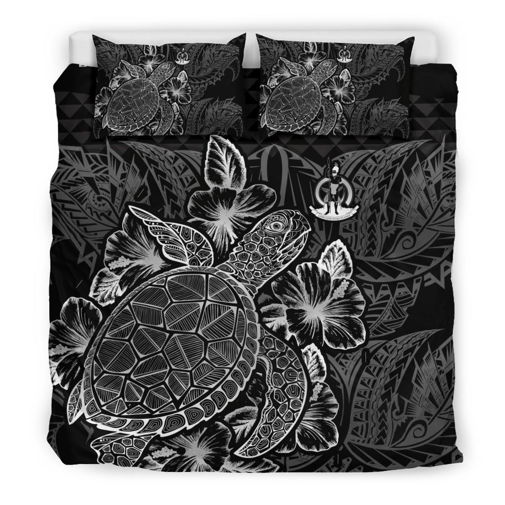 Polynesian Bedding Set - Vanuatu Duvet Cover Set Black Color Black - Polynesian Pride