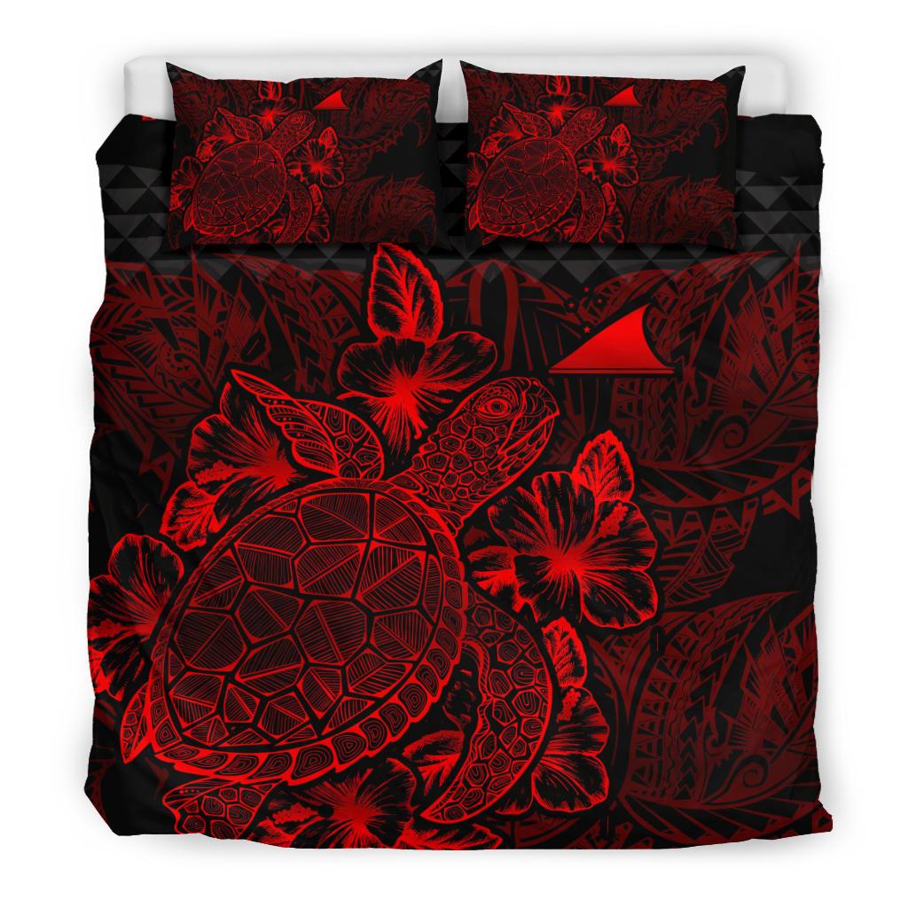Polynesian Bedding Set - Tokelau Duvet Cover Set Red Color Red - Polynesian Pride