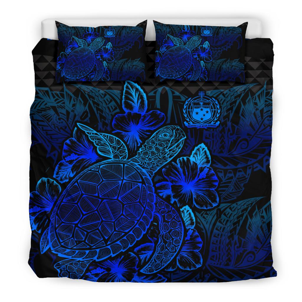 Polynesian Bedding Set - Samoa Duvet Cover Set Blue Color Blue - Polynesian Pride