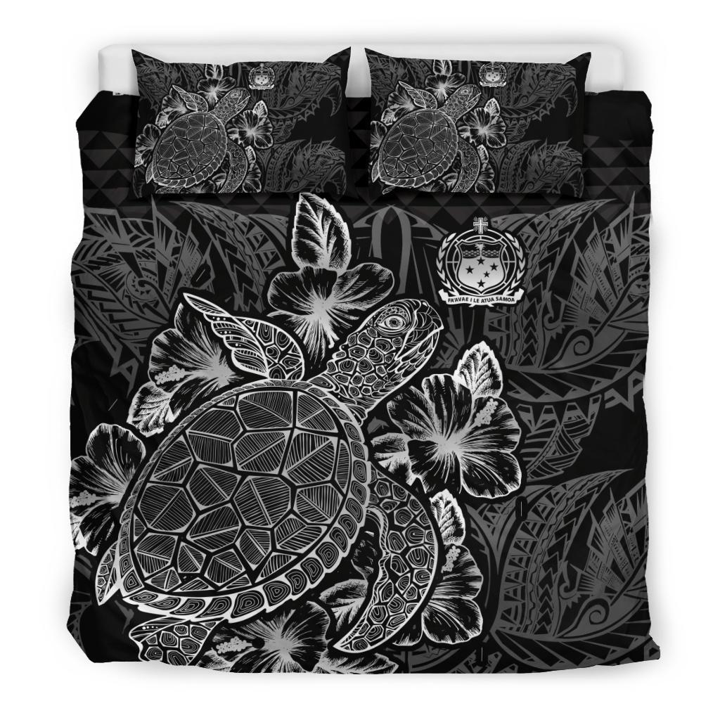 Polynesian Bedding Set - Samoa Duvet Cover Set Black Color Black - Polynesian Pride