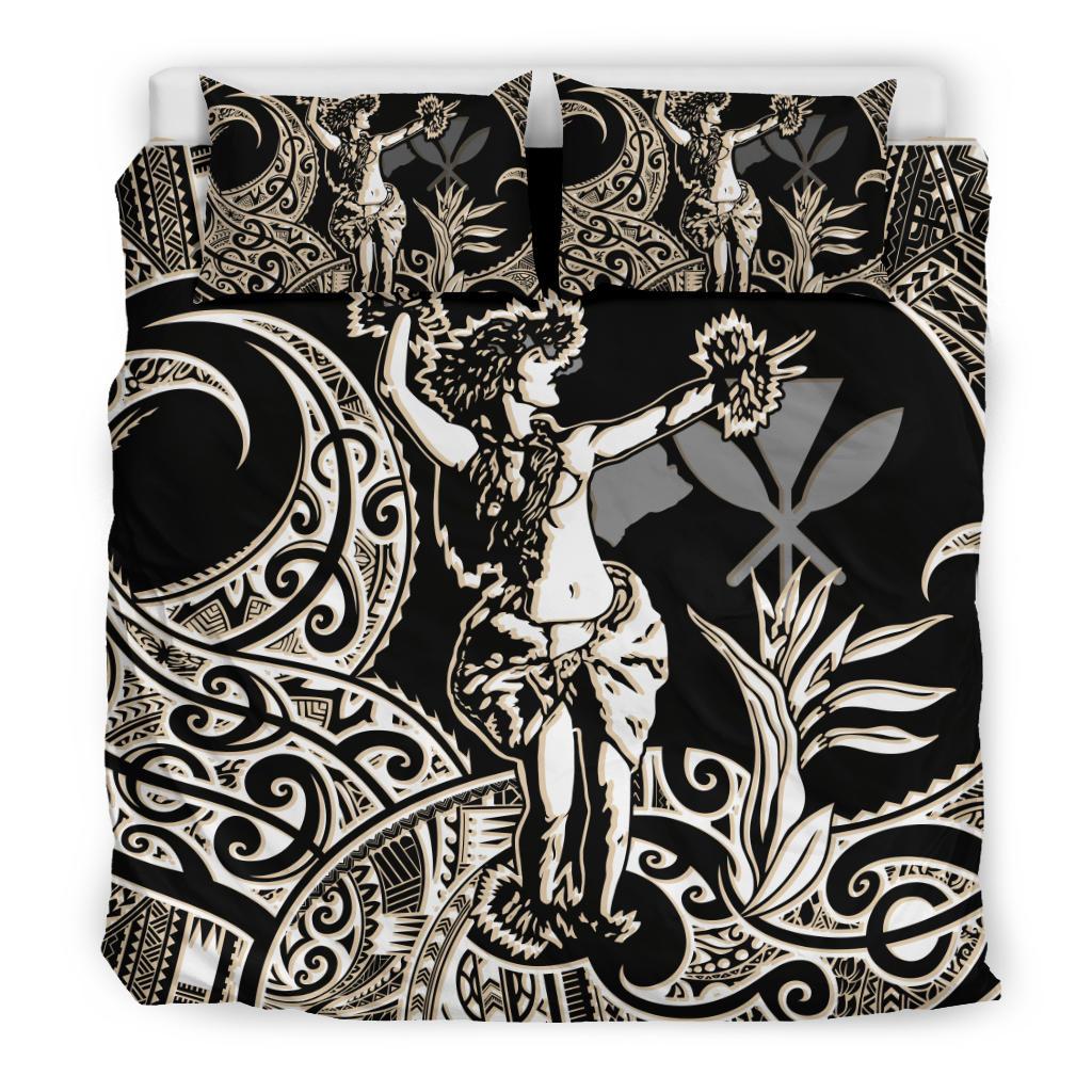 Polynesian Bedding Set - Hawaii Duvet Cover Set Hula Girl White - Polynesian Pride