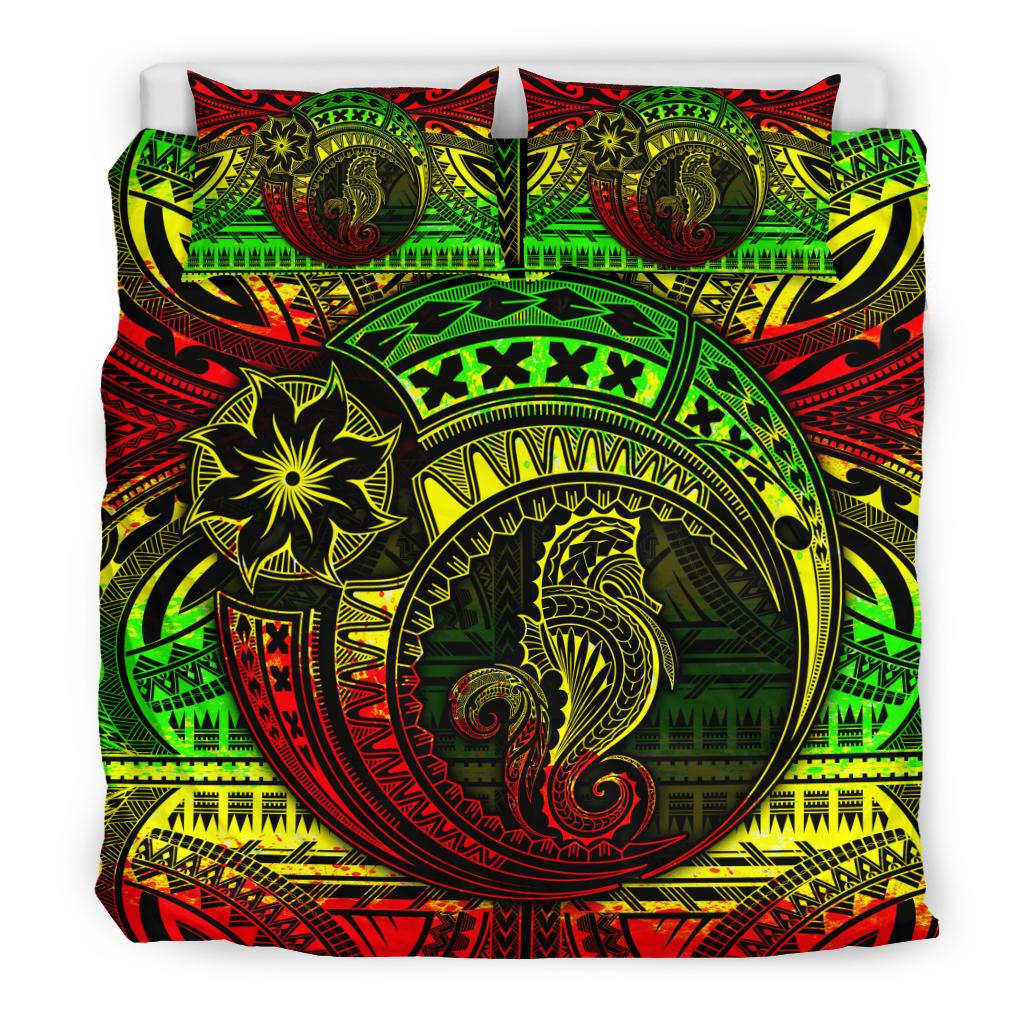 Seahorse Polynesian Bedding Set - Polynesian Tattoo Reggae - Polynesian Pride