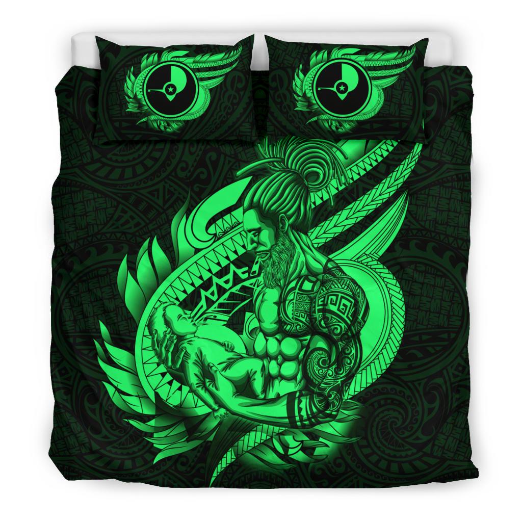 Polynesian Bedding Set - Yap Duvet Cover Set Father And Son Green - Polynesian Pride