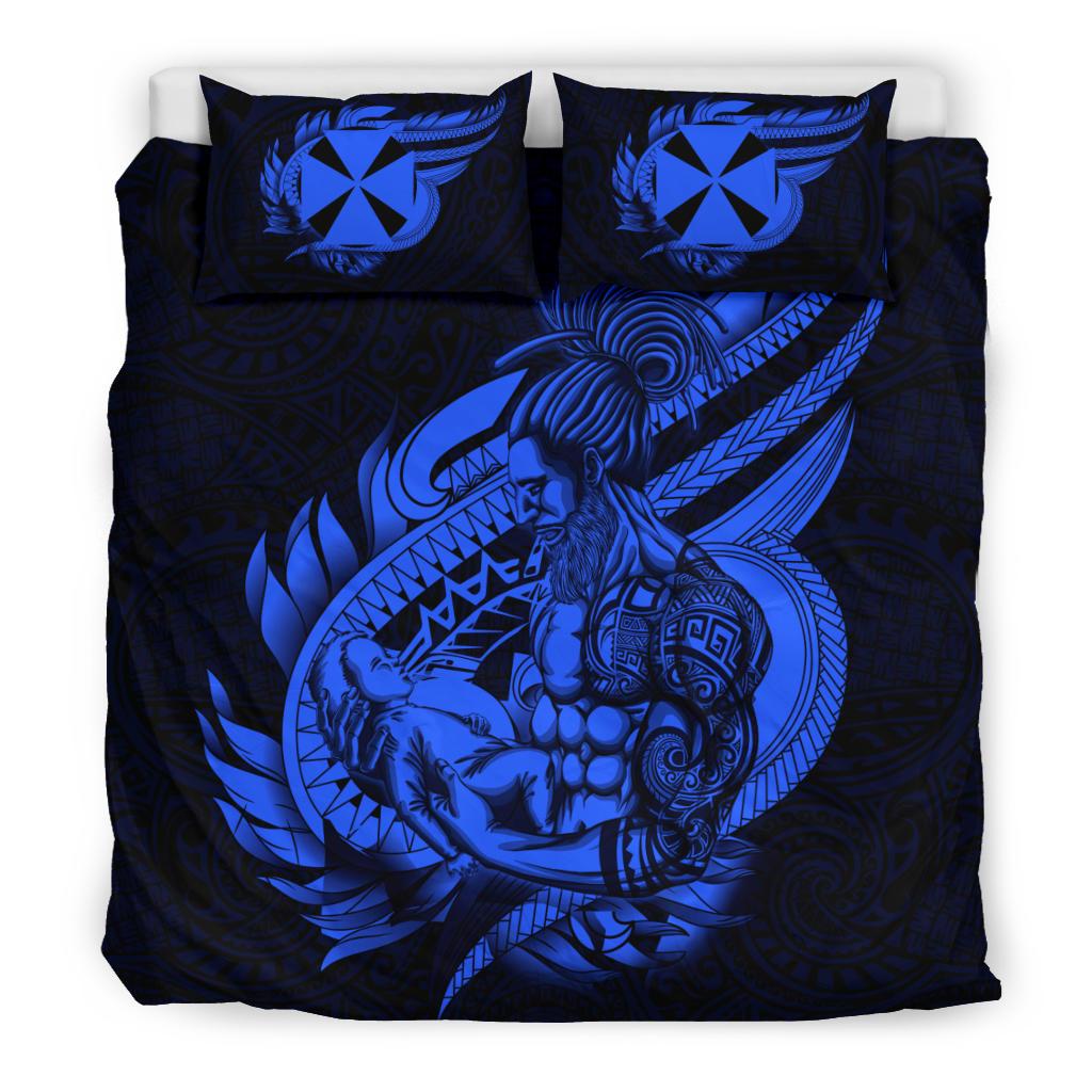 Polynesian Bedding Set - Wallis And Futuna Duvet Cover Set Father And Son Blue - Polynesian Pride