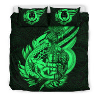 Polynesian Bedding Set - Pohnpei Duvet Cover Set Father And Son Green - Polynesian Pride