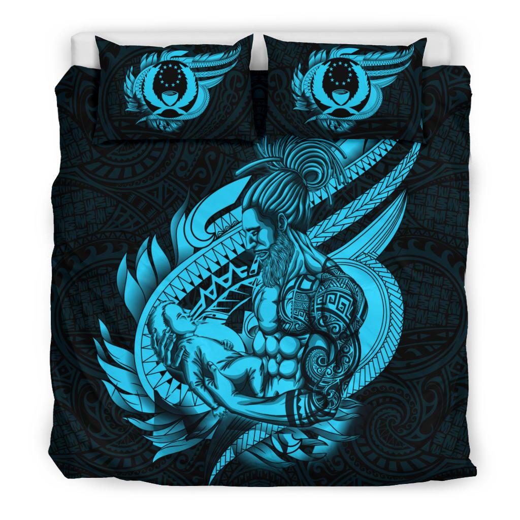 Polynesian Bedding Set - Pohnpei Duvet Cover Set Father And Son Emerald - Polynesian Pride