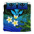 Kanaka Maoli (Hawaiian) Bedding Set, Polynesian Plumeria Banana Leaves Blue - Polynesian Pride