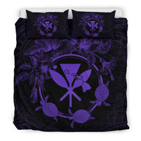 Hawaii Kanaka Turtle Hibiscus Polynesian Bedding Set - Anthea Style Purple - Polynesian Pride