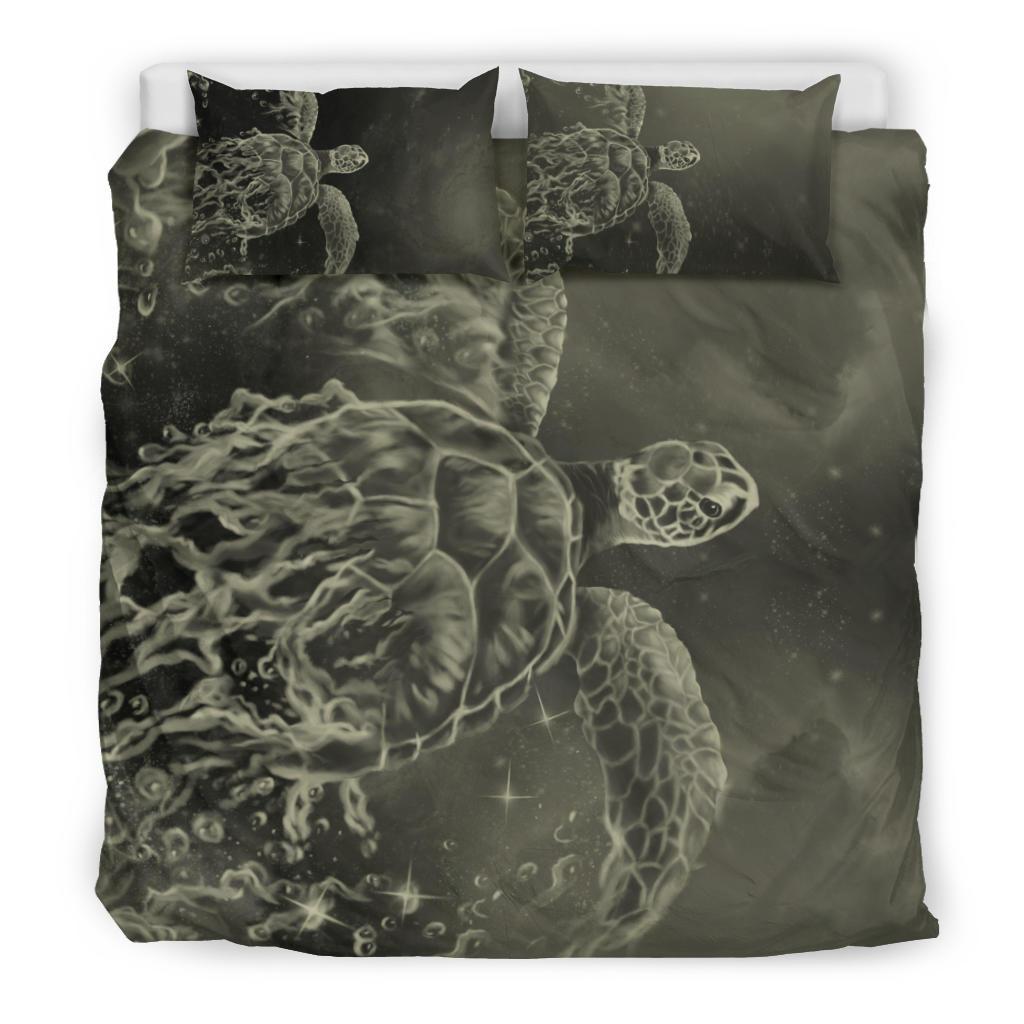 Hawaii Sea Turtle Water Color Travel Galaxy Bedding Set - AH - Beige - Polynesian Pride