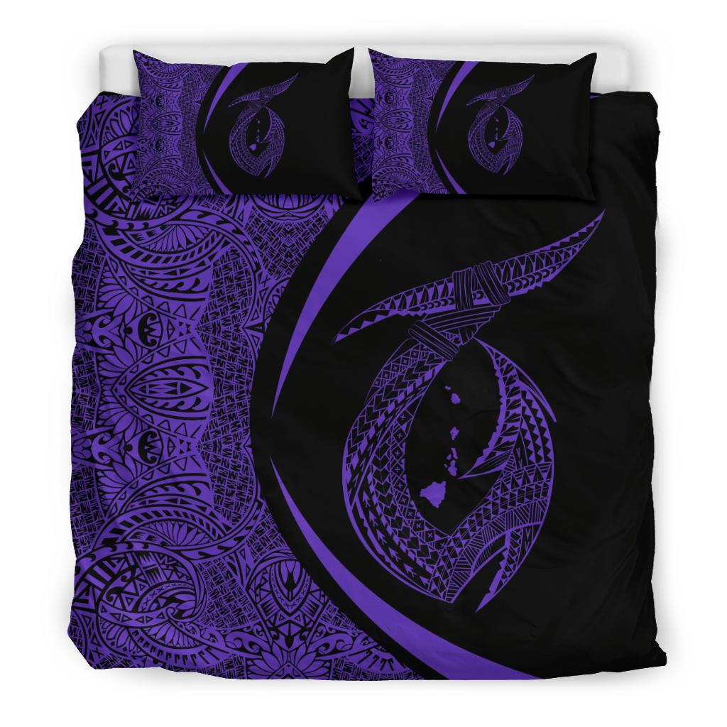 Hawaii Fish Hook Polynesian Bedding Set - Circle Style Purple - Polynesian Pride