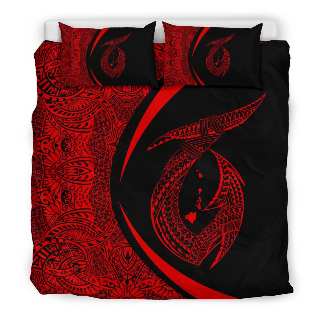 Hawaii Fish Hook Polynesian Bedding Set - Circle Style Red - Polynesian Pride