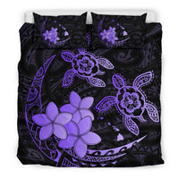 Hawaii Polynesian Turtle Plumeria Bedding Set - Pog Style Purple - Polynesian Pride